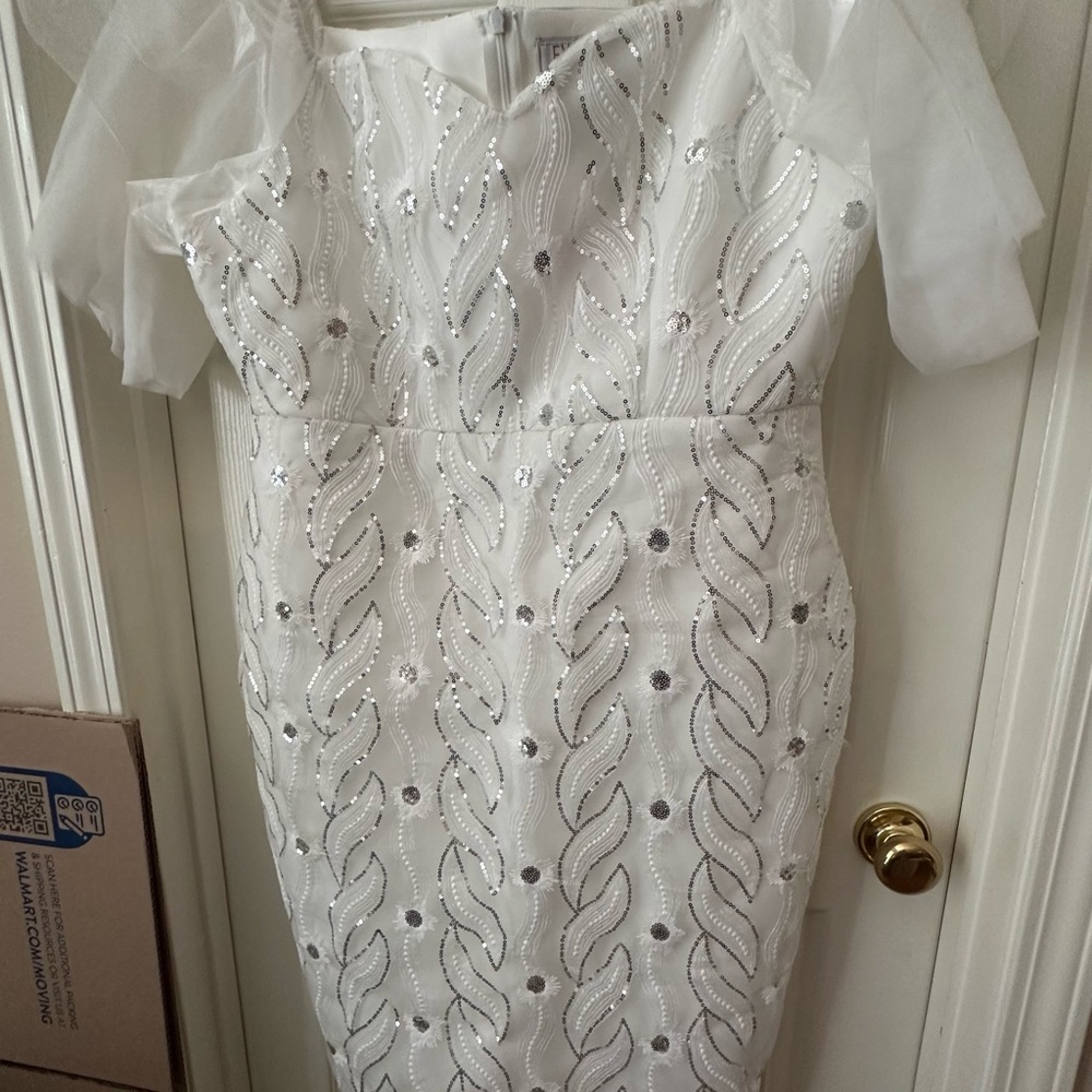 Stunning White Sequin Wedding Dress